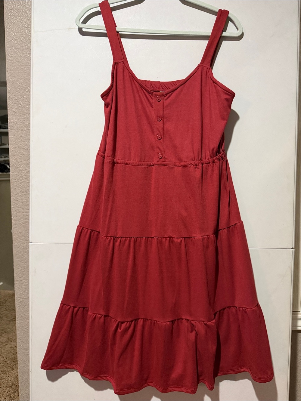 LuLaRoe Amanda Sienna/Paprika Red Tiered Sundress - Women